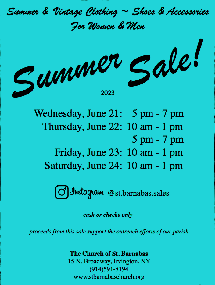 2023 CLOTHING SUMMER SALE - WESTCHESTER COUNTY NY