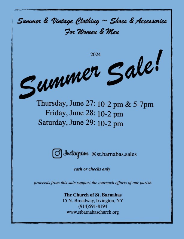 Summer Sale 2024 Clothing Sales-Westchester county ny - St Barnabas Church